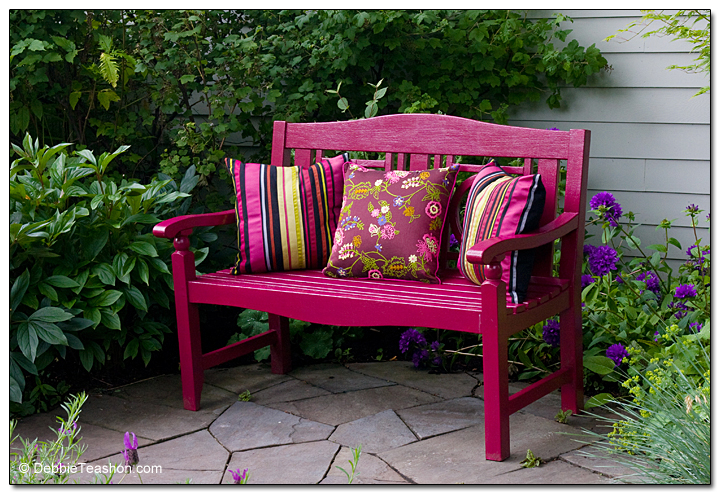 Colorful garden bench